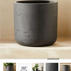 CB2 Seminyak Black Cement Indoor/Outdoor Small Planter 5.75” high by 5.75” wide